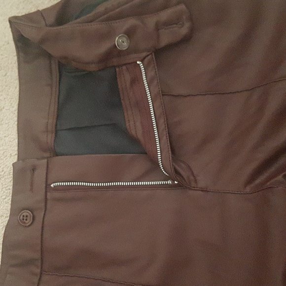 Dark Chocolate Faux Leather Jeans - Picture 3 of 5